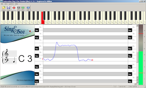 Play and then sing the interval C, E, and then return to C.